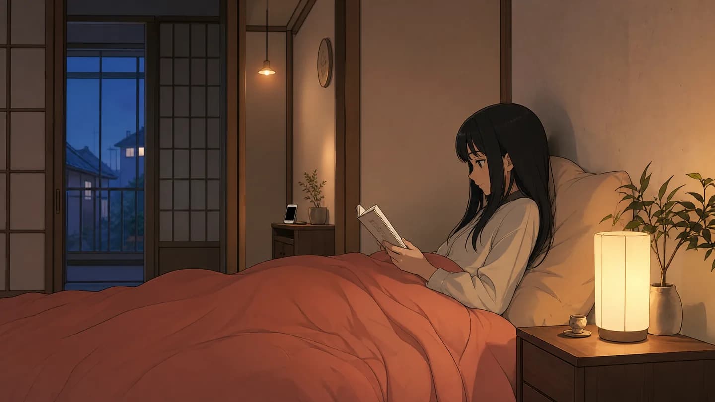 Un enfant lit avant de dormir tandis qu’un téléphone reste rangé hors de la chambre
